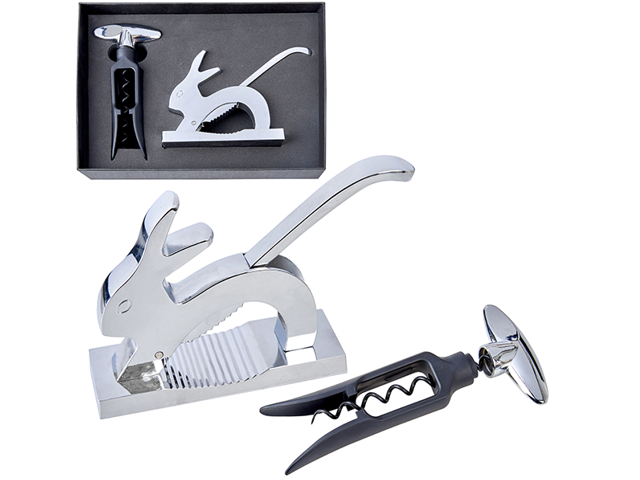 סט יוקרתי פותחן יין ומפצח אגוזים